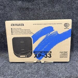 Aiwa‎ XP-33 Vintage Portable CD Player Bundle w/ Cassette & DC Adapter Tested